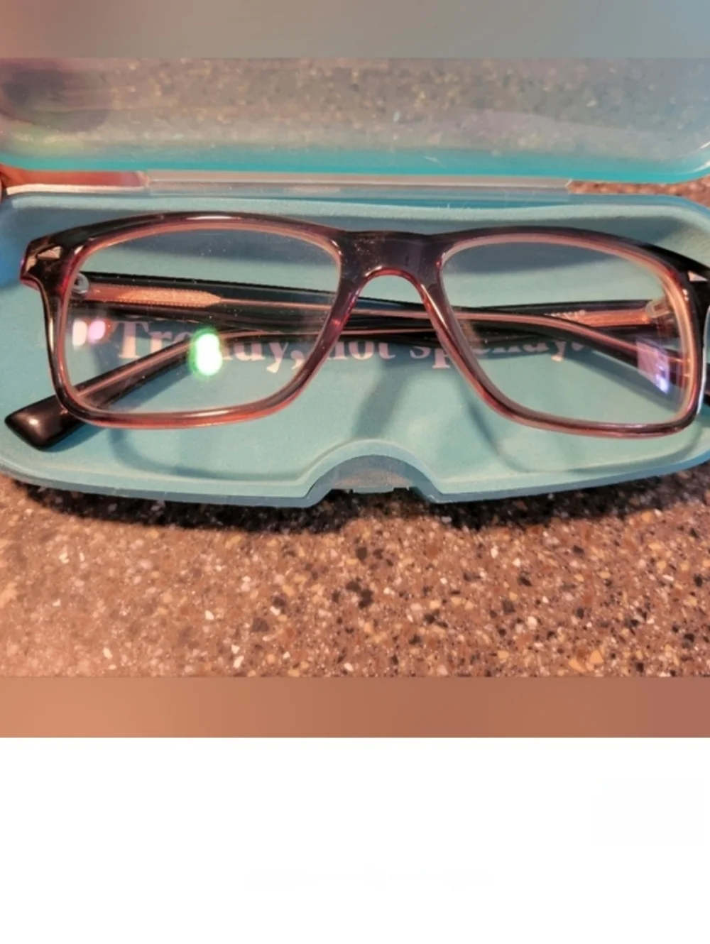 Zenni Optical Rectangle Frames #126016 - Blue & Pink + Case